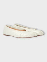 Maison Margiela Maison Margiela Flats, White, New Tabi Ballerina In White Pearly