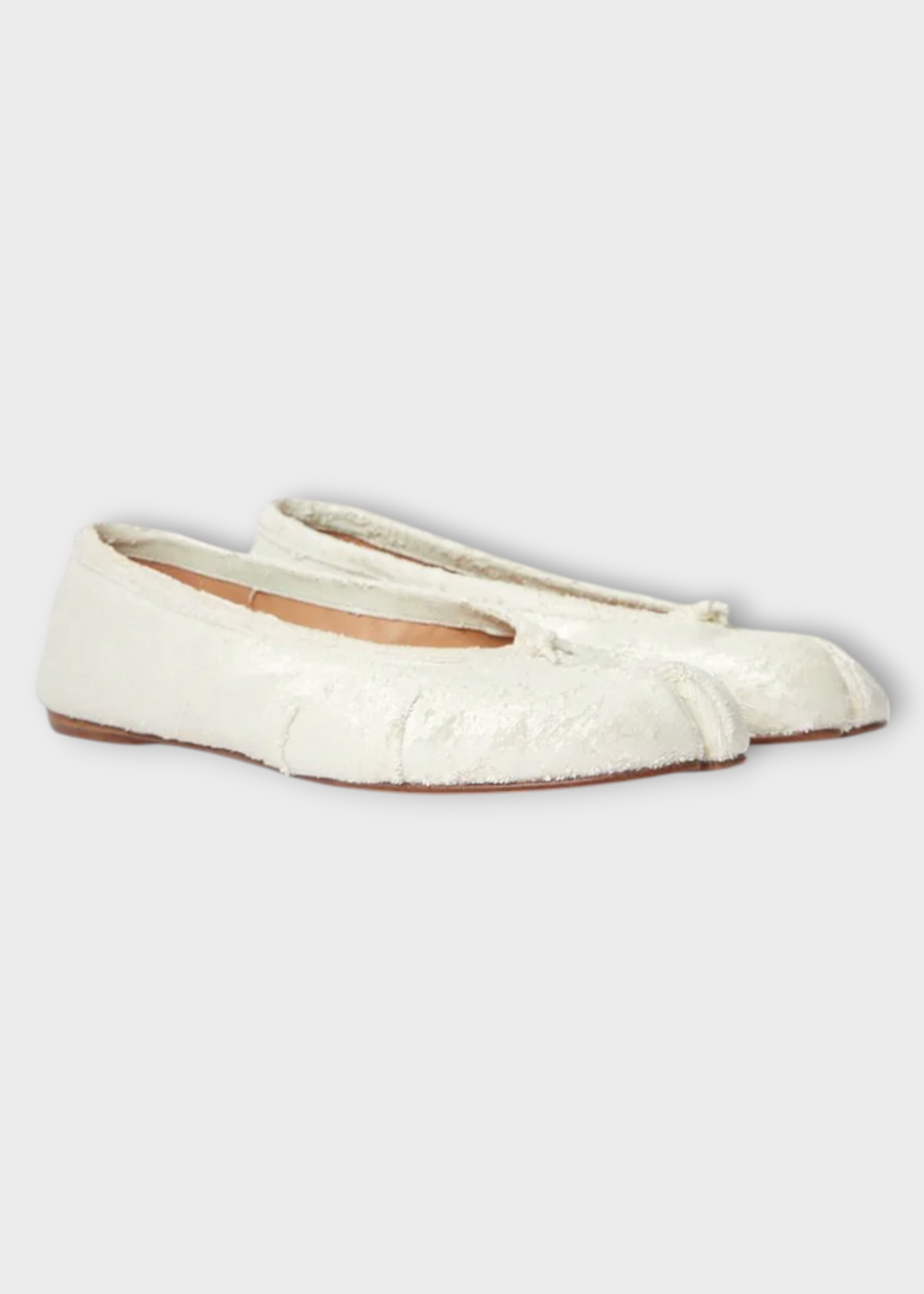 Maison Margiela Maison Margiela Flats, White, New Tabi Ballerina In White Pearly