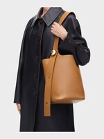 Loewe Loewe Bag, Brown, Smooth Calfskin Pebble Medium Bucket Shoulder Bag In Oak