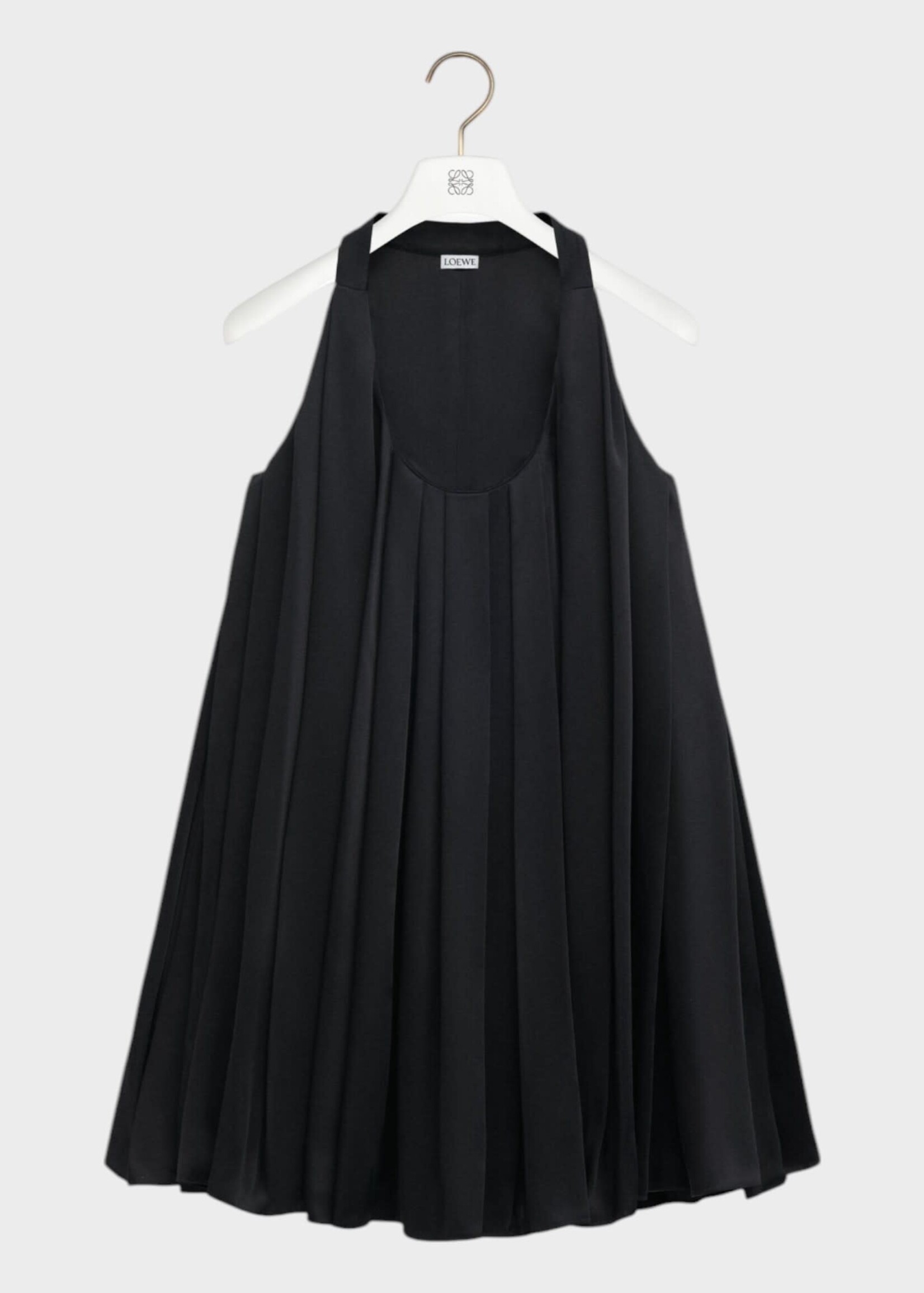 Loewe Loewe Dress, Black, Scoop Neck Sleeveless Trapeze Layered Mini Dress