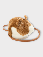 Loewe Loewe Bag, Multi, Loewe x Suna Fujita Shearling Hamster Bag In Caramel & White w/ Shoulder Strap
