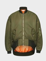 J.W. Anderson J.W. Anderson Jacket, Green, Nylon Oversized Zipped Curved Hem Bomber In Olive