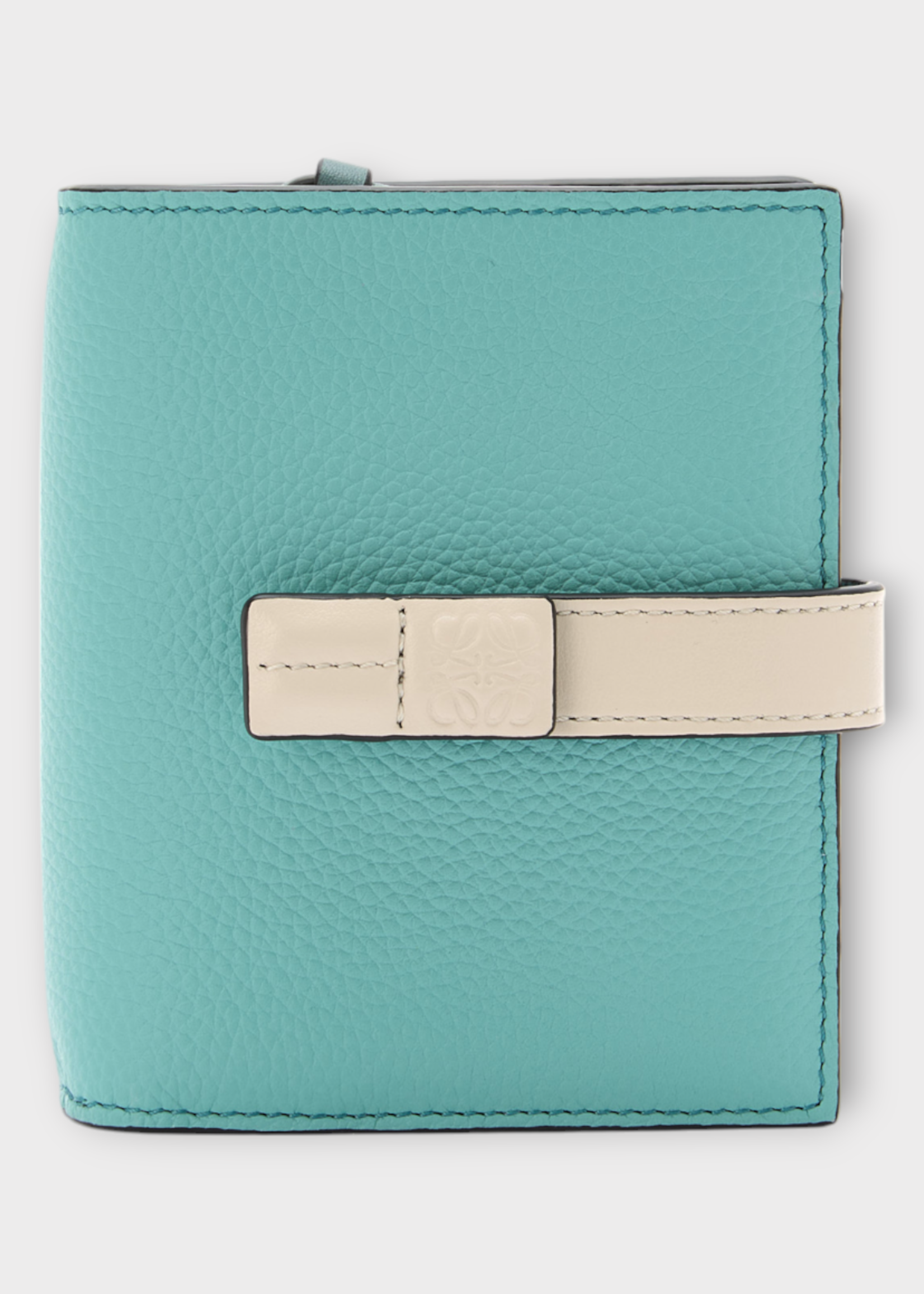 Loewe Loewe Wallet, Multi, Soft Grained Calfskin Trifold Wallet Soft Grained Calf In Water & Light Ghost