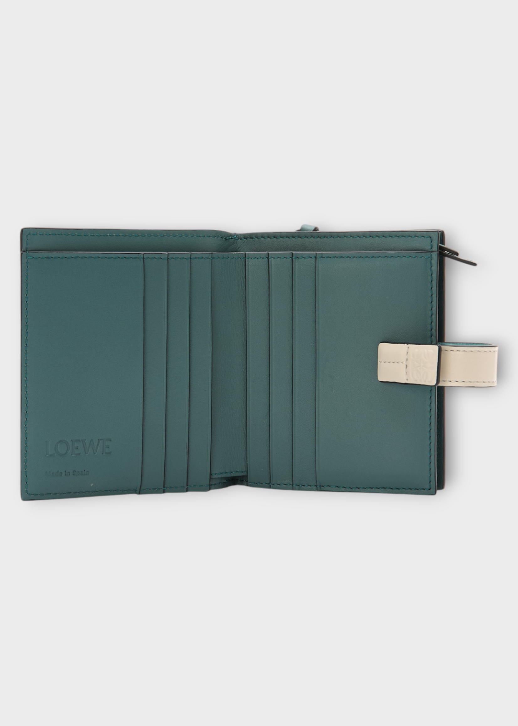 Loewe Loewe Wallet, Multi, Soft Grained Calfskin Trifold Wallet Soft Grained Calf In Water & Light Ghost