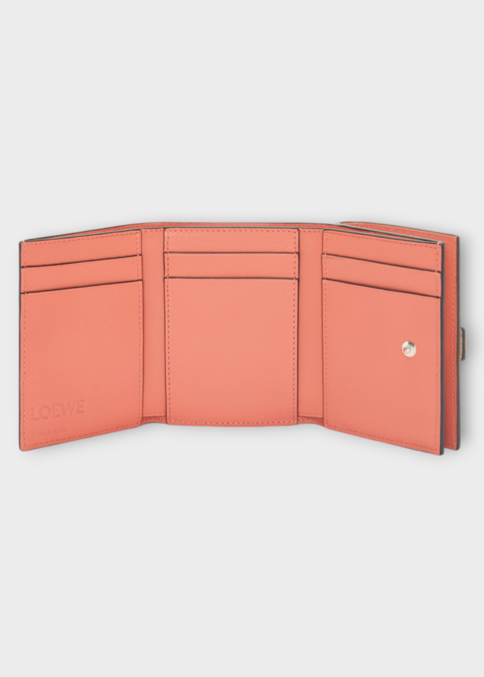 Loewe Loewe Wallet, Multi, Soft Grained Calfskin Trifold Wallet Soft Grained Calf In Honey & Light Oat