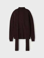 Marie Adam Leenaerdt Marie Adam-Leenaerdt Knitwear, Brown, Wool Long Sleeve Knitwear In Brown w/ Distorted Turtleneck