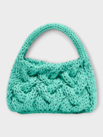 J.W. Anderson J.W. Anderson Bag, Blue, Small Cable Top Handle Knit Hand Bag In Aqua