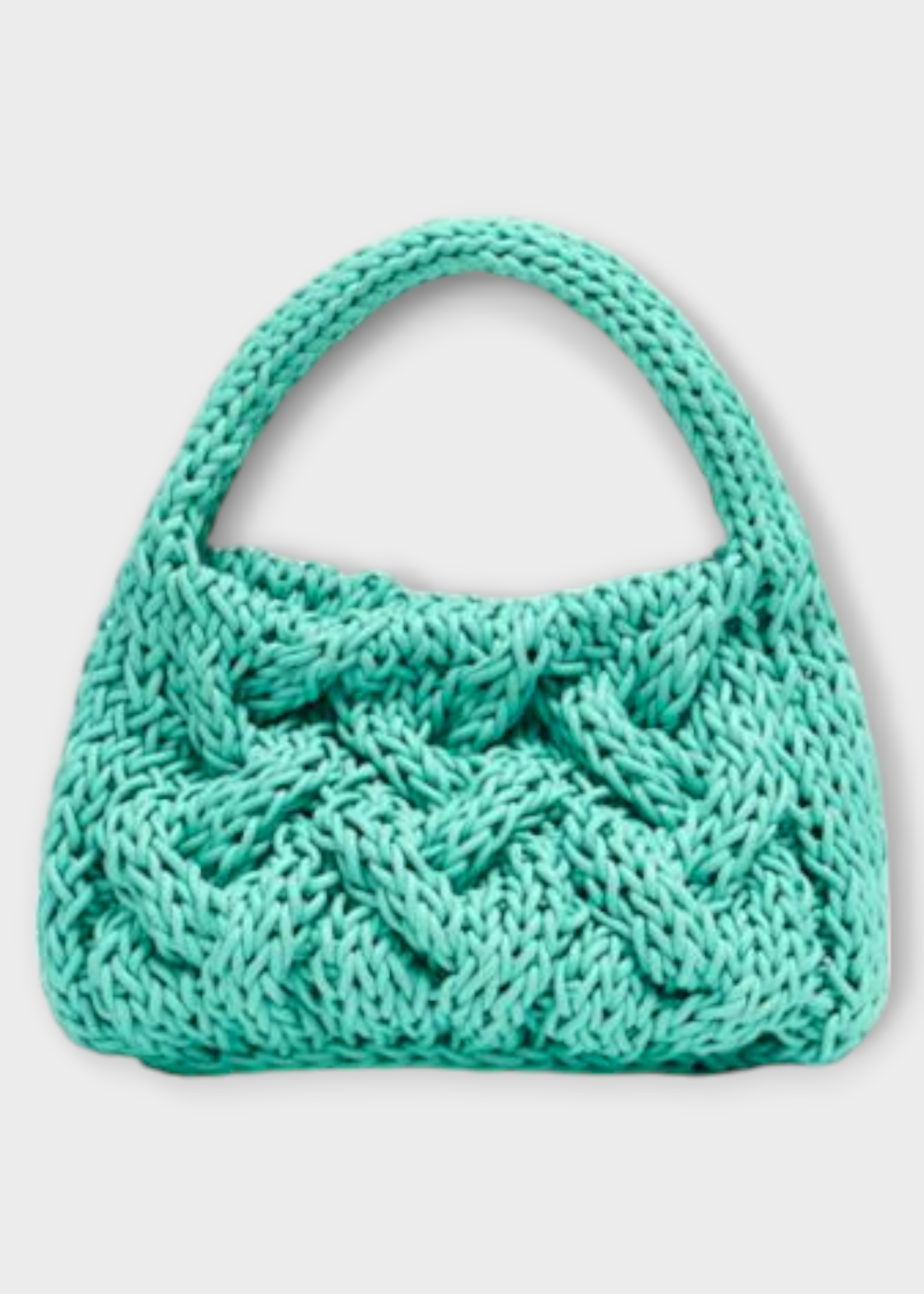 J.W. Anderson J.W. Anderson Bag, Blue, Small Cable Top Handle Knit Hand Bag In Aqua