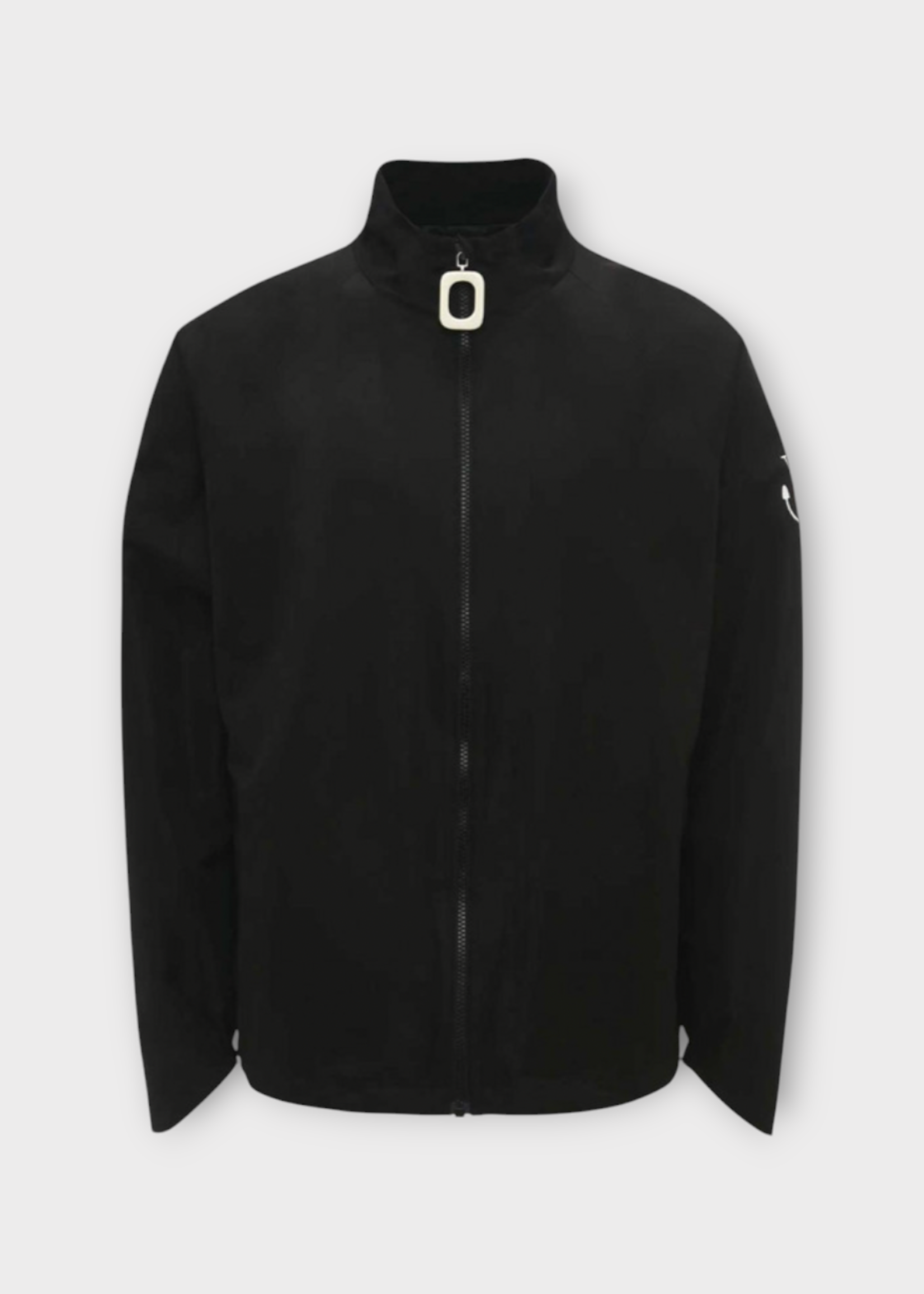 J.W. Anderson J.W. Anderson Jacket, Black, Nylon Relaxed Fit High Neck Raglan Sleeve Track Jacket In Black