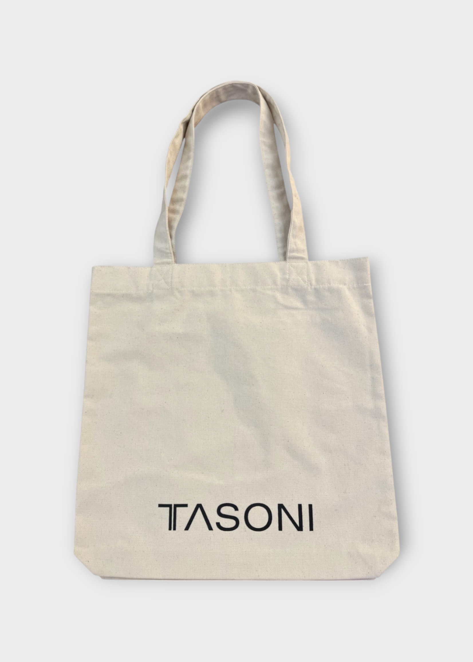 Tasoni TASONI Bag, White, Textile Top Handle Shopper Bag in White w/ Logo Print