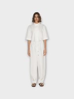 Partow Partow Shirt, White, Mel Cotton Elbow Long Buttoned Shirt