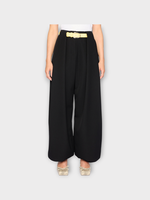 Jacquemus Jacquemus Trousers, Black, Le Pantalon Melao Balloon Pleated Pants w/ Elastic Cuffs