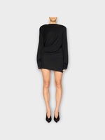 Jacquemus Jacquemus Dress, Black, La Robe Croisiere Jersey Long Sleeve Asymmetrical Dress