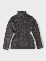Balenciaga Balenciaga Knitwear, Multi, Mini Sequin Turtle Neck Hourglass Knitwear In Silver & Black