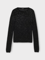 Balenciaga Balenciaga Knitwear, Multi, Mini Sequins Fitted Crew Neck Shiny Knitwear In Navy & Silver