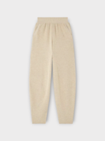 Loro Piana Loro Piana Knitwear, Beige, Varallo Baby Cashmere Mid Rise Straight Cut Pants In Magnolia Petals w/ Elasticated Waistband