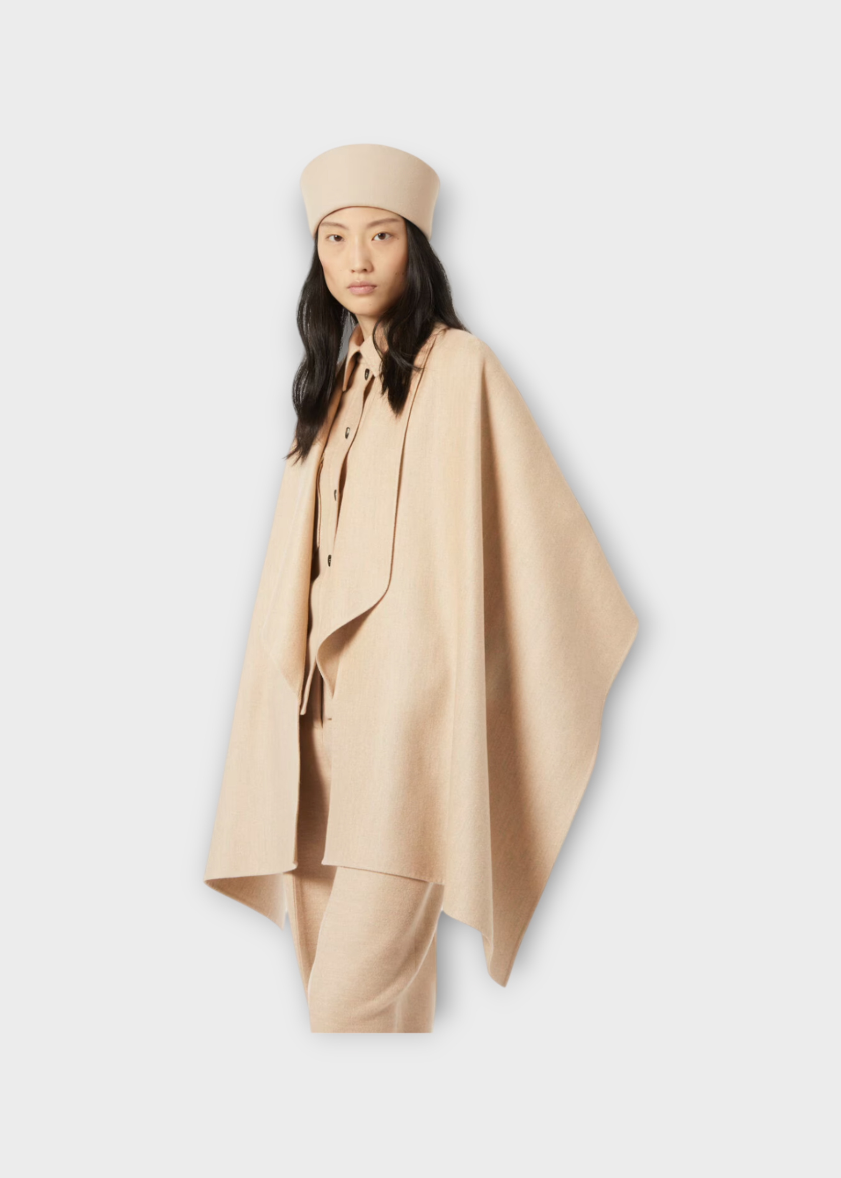Loro Piana Loro Piana Jacket, Beige, Violante Cashmere Cape In Rosy Granite Melange