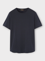 Loro Piana Loro Piana T-Shirt, Navy, Victory Soft Silk & Cotton Crew Neck T-Shirt In Blue Navy