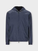 Loro Piana Loro Piana Jacket, Navy, Storm Resistant Hooded Zipped Up Bomber w/ Pockets