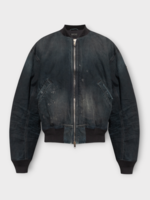 Balenciaga Balenciaga Jacket, Navy, Cotton Denim Zip Up Bomber in Dark Blue Navy