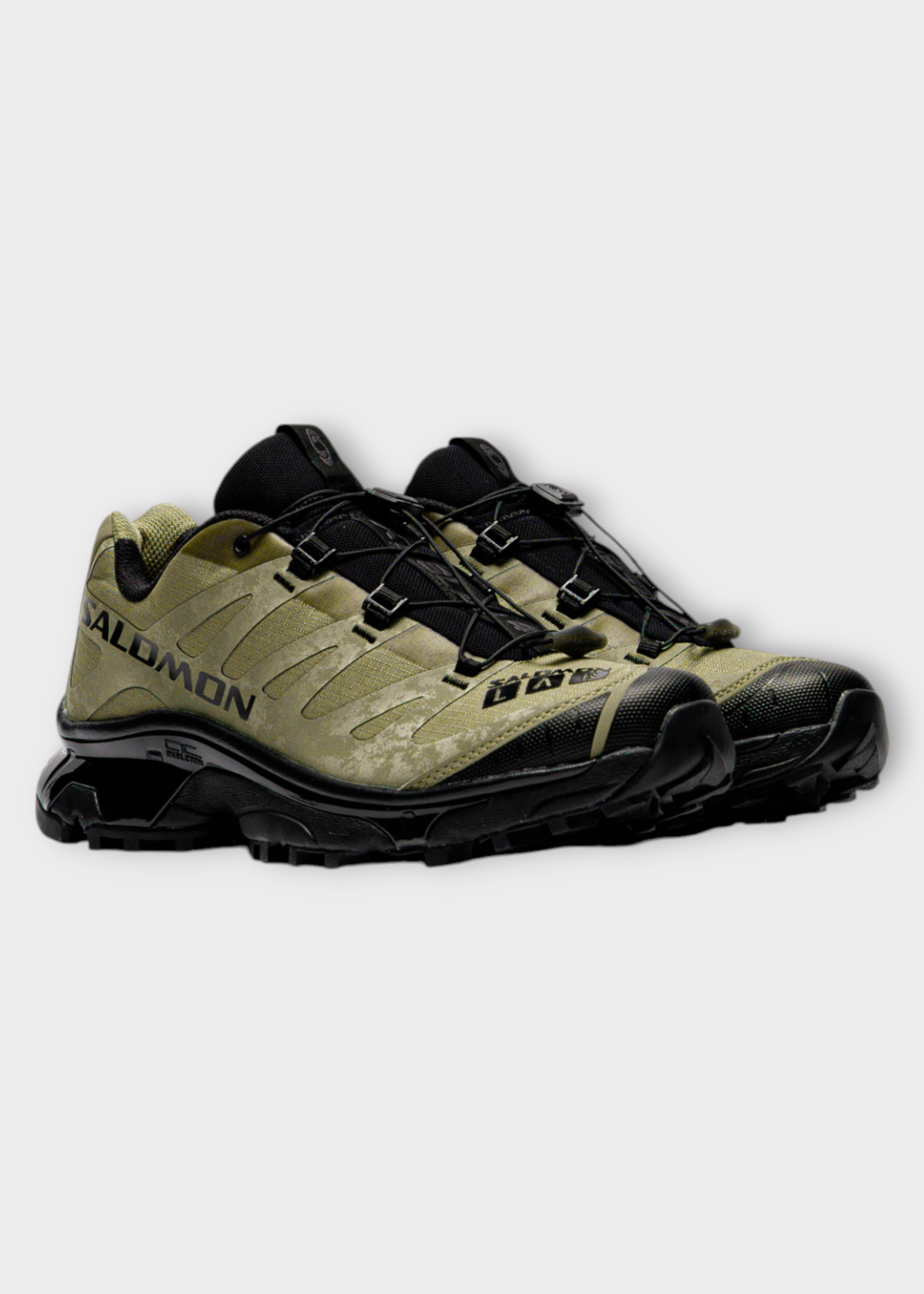 Salomon Salomon Sneakers, Black, Xt 4 Og Protective Sneakers In Aloe Black & Silver Cloud