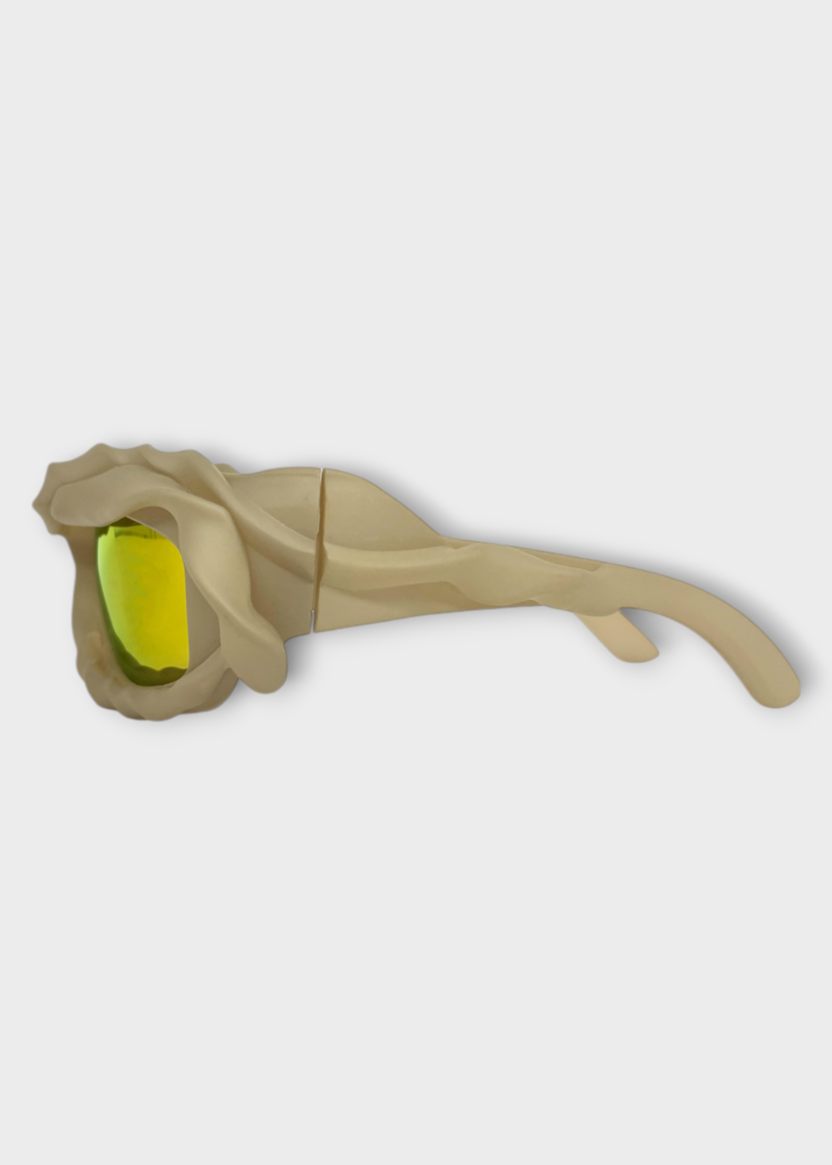 Ottolinger Ottolinger Sunglasses, Beige, Twisted Sunglasses In Beige & Gold