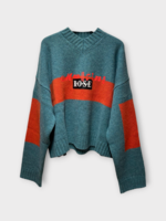 Martine Rose Martine Rose Knitwear, Multi, Wool V-Neck Oversized Jumper In Green Rust