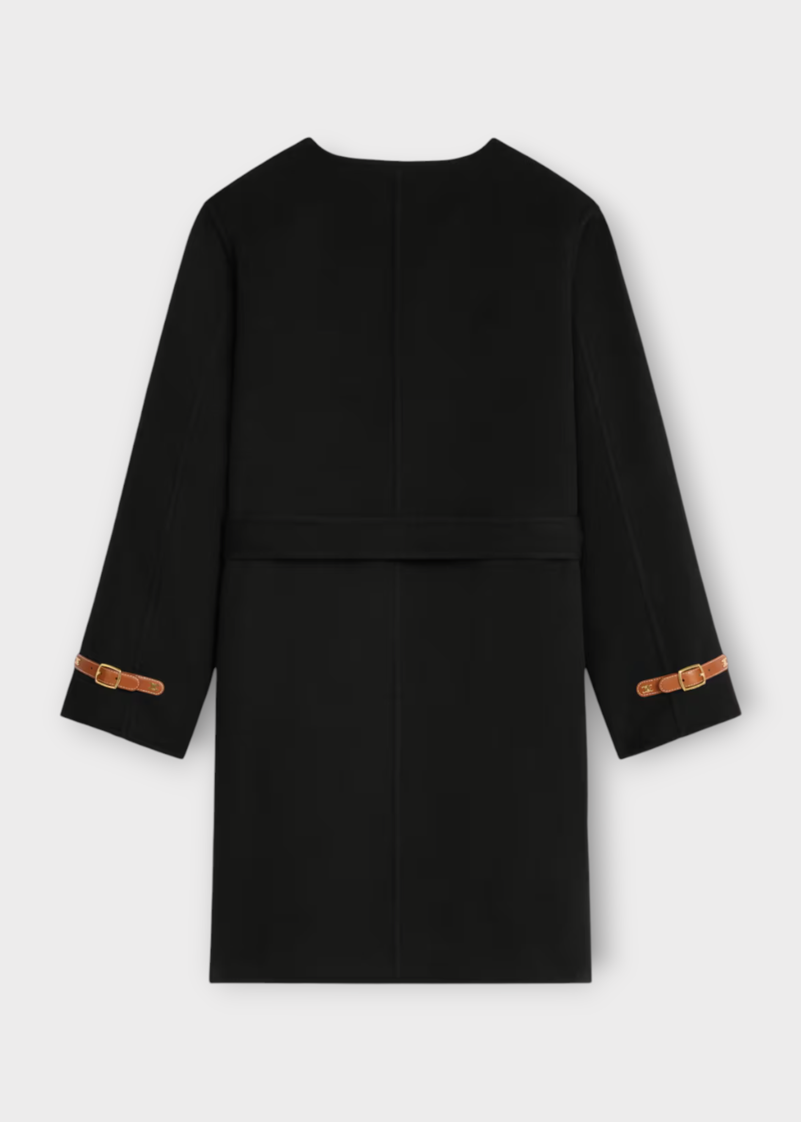 Celine Celine Coat, Black, Wool & Cashmere Double Faced Belted Coat