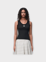 Loewe Loewe Top, Black, Cotton  Sleeveless Ribbed Tank Top w/ Anagram Embroidery