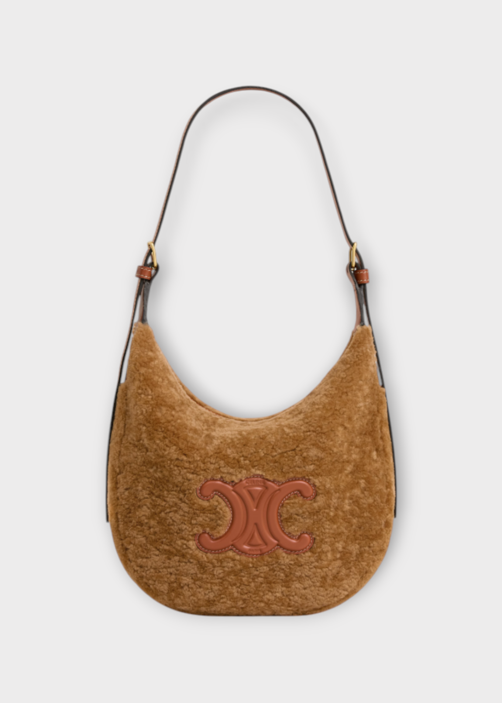 Celine Celine Bag, Brown, Small Heloise Shearling & Calf Leather Shoulder Bag