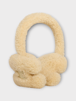 Celine Celine Hair Accessory, Beige, Shearling Triomphe Ear Muffs in Vanilla