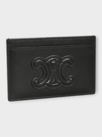 Celine Celine Wallet, Black, Shiny Calf Leather Card Holder In Black w/ Logo Patch