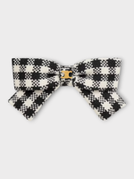 Celine Celine Hair Accessory, Multi, Vichy Ribbon Wool Brass & Steel Hair Clip In Gold Black White