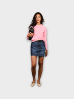 Alexandra Golovanoff AGT Knitwear, Pink, Mila Light Cashmere Crew Neck Sweater In Blush
