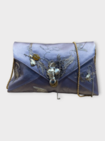 Dries Van Noten Dries Van Noten Bag, Purple, Magnetic Closure Envelope Bag in Lilac w/ Embellishments