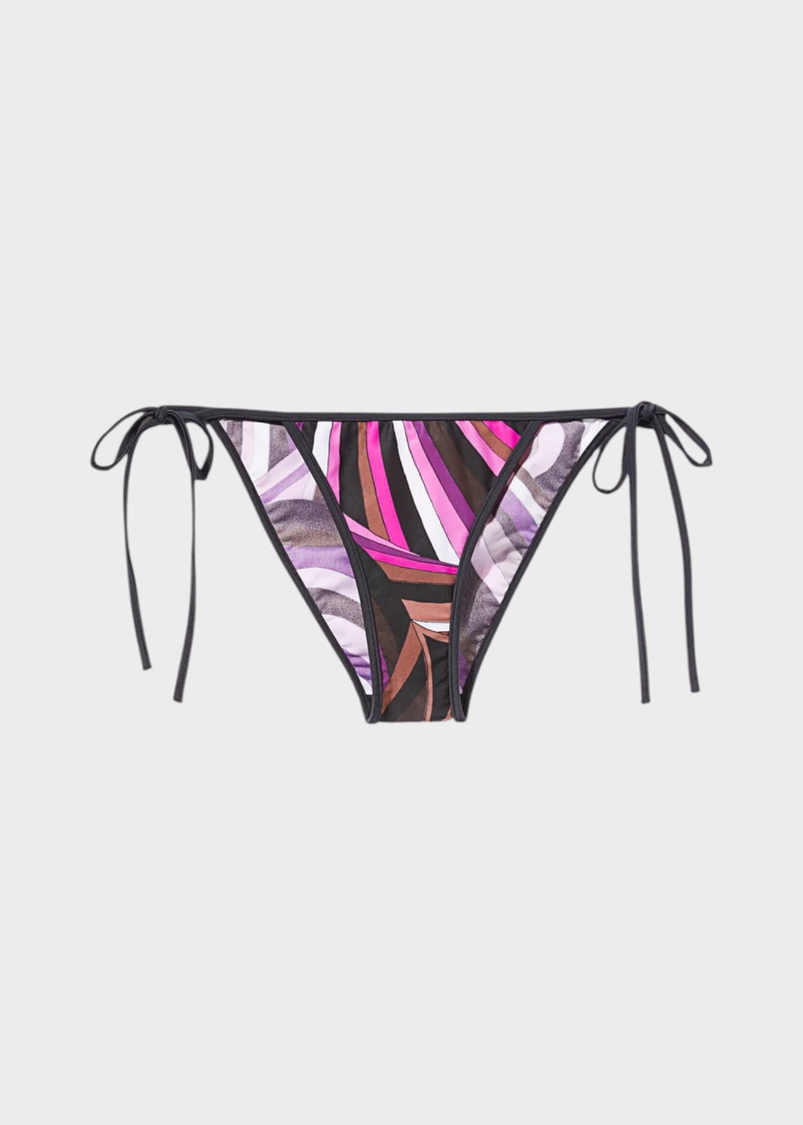 Emilio Pucci Emilio Pucci Swimwear, Print, Jersey Bikini Briefs in Fuchsia & Brown w/ Iride Print