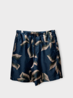 Dries Van Noten Dries Van Noten Shorts, Print, Piperi Silk Drawstring Waist in Dark Navy w/ Flower Print