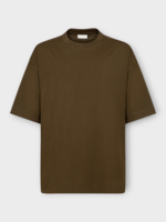 Dries Van Noten Dries Van Noten T-Shirt, Green, Hen Cotton Loose Fit Crew Neck T-Shirt in Khaki