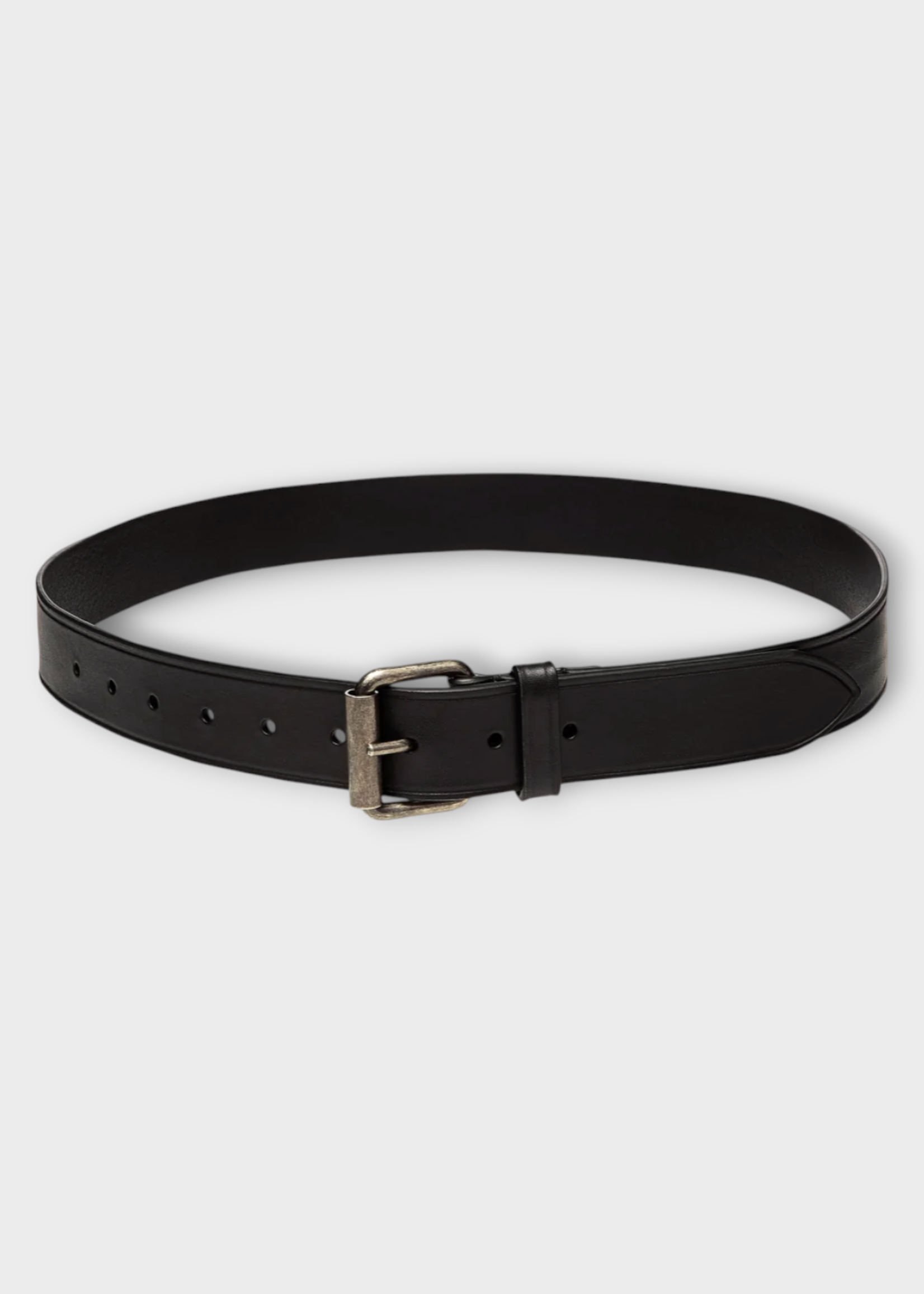 Dries Van Noten Dries Van Noten Belt, Black, Leather Casual Belt w/ Silver Buckle