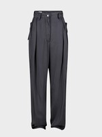 Dries Van Noten Dries Van Noten Trousers, Black, Polkana Loose Fit High Waist Pleated Workwear Pants in Raf