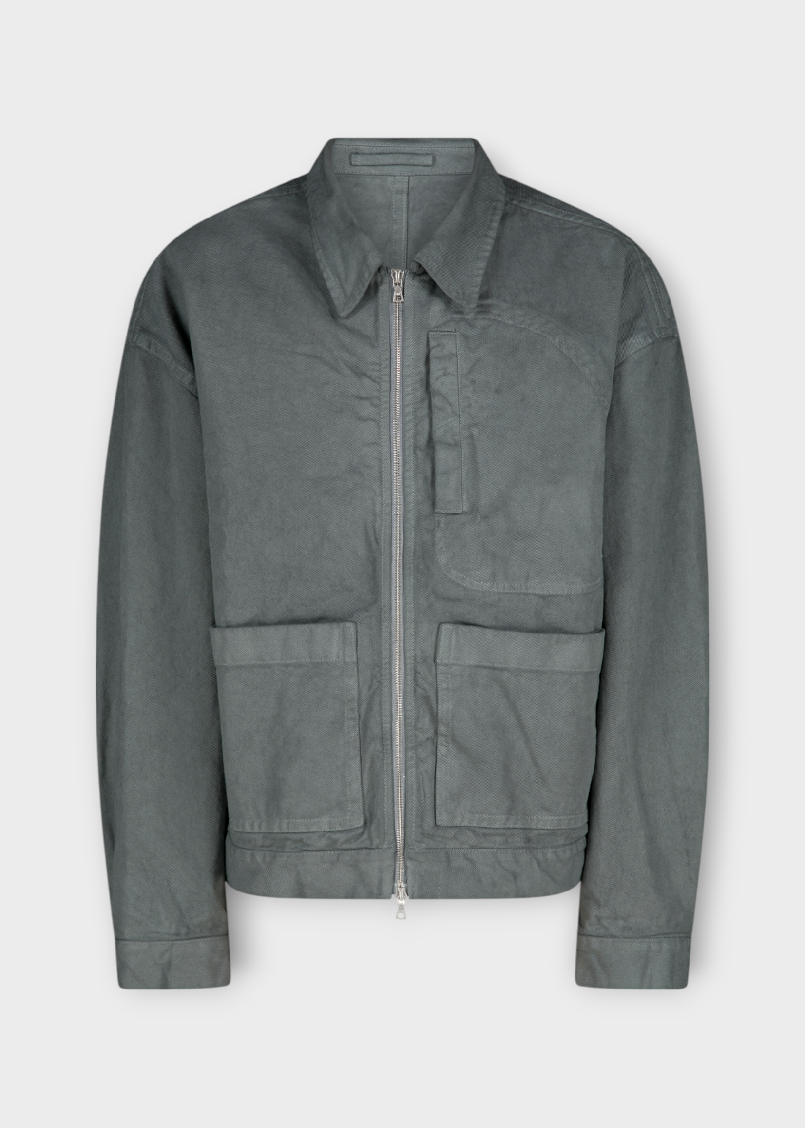 Dries Van Noten Dries Van Noten Jacket, Green, Veper Cotton Collared Zipped Up Jacket in Sage w/ Patch Pockets