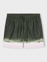 Dries Van Noten Dries Van Noten Swimwear, Print, Phibbs Drawstring Waist Swim Trunks in Green w/ Graphic Placed Print