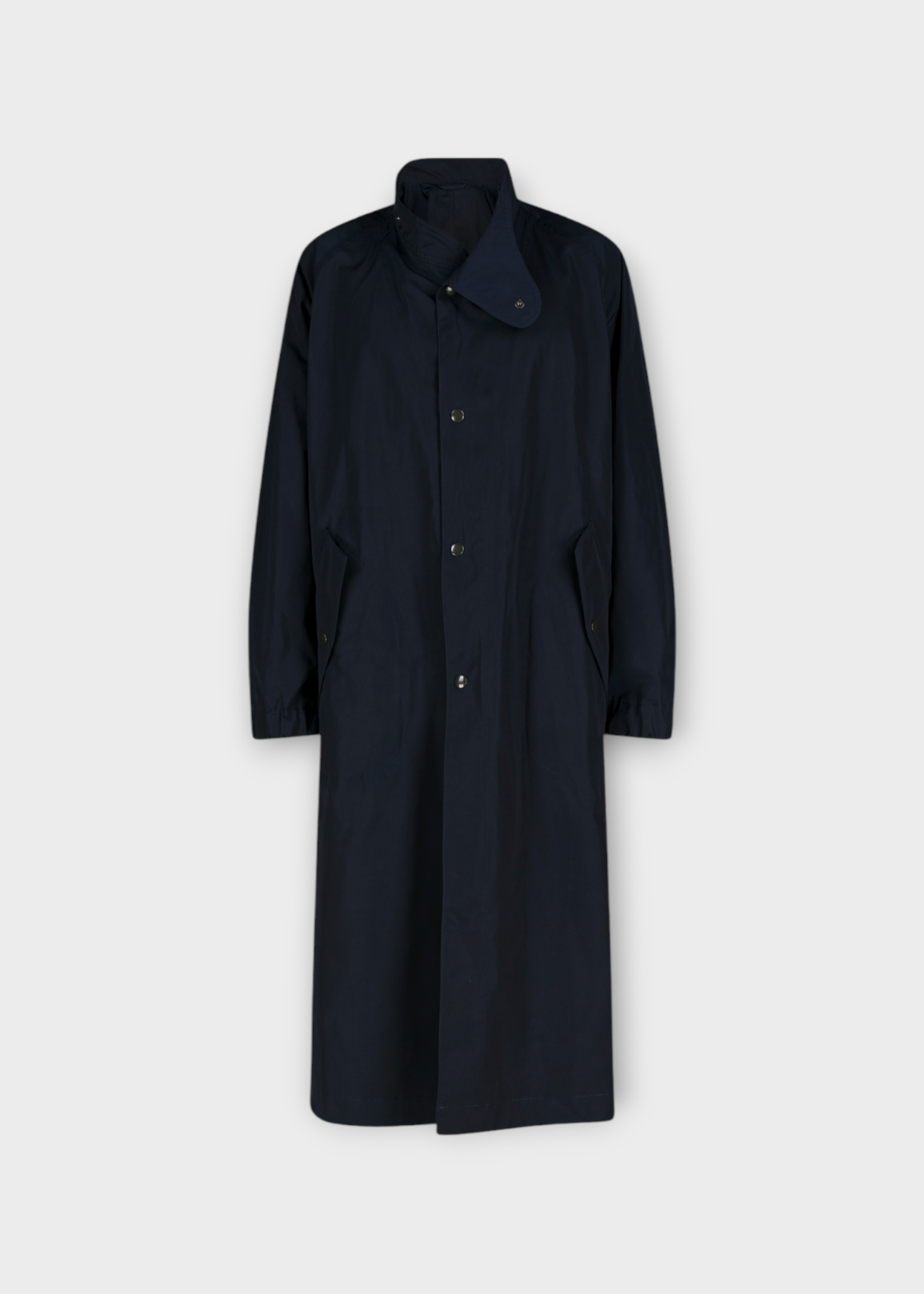 Dries Van Noten Dries Van Noten Coat, Navy, Rannon Loose Fit Water Repellent Parka w/ Raglan Sleeves