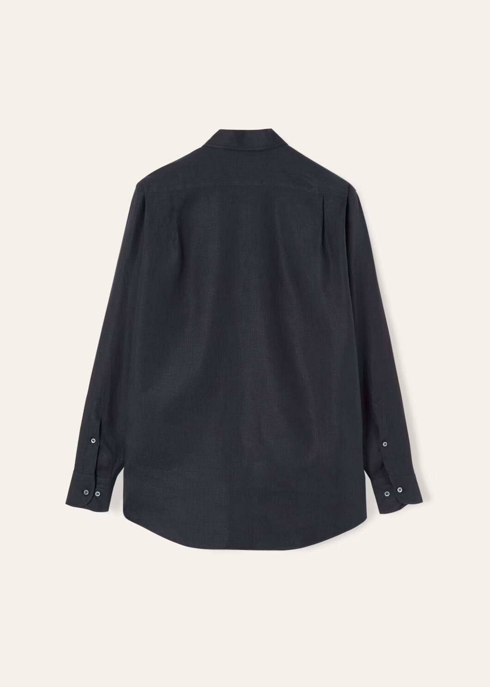 Loro Piana Loro Piana Shirt, Navy, Andre Linen Regular Fit Collared Button Up Shirt In Blue Navy