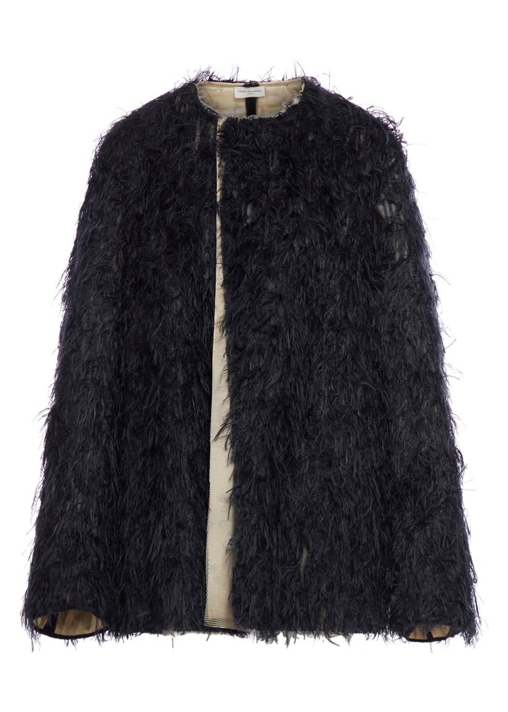 Dries Van Noten Dries Van Noten Jacket, Black, Vardas Crew Neck Feathers Jacket