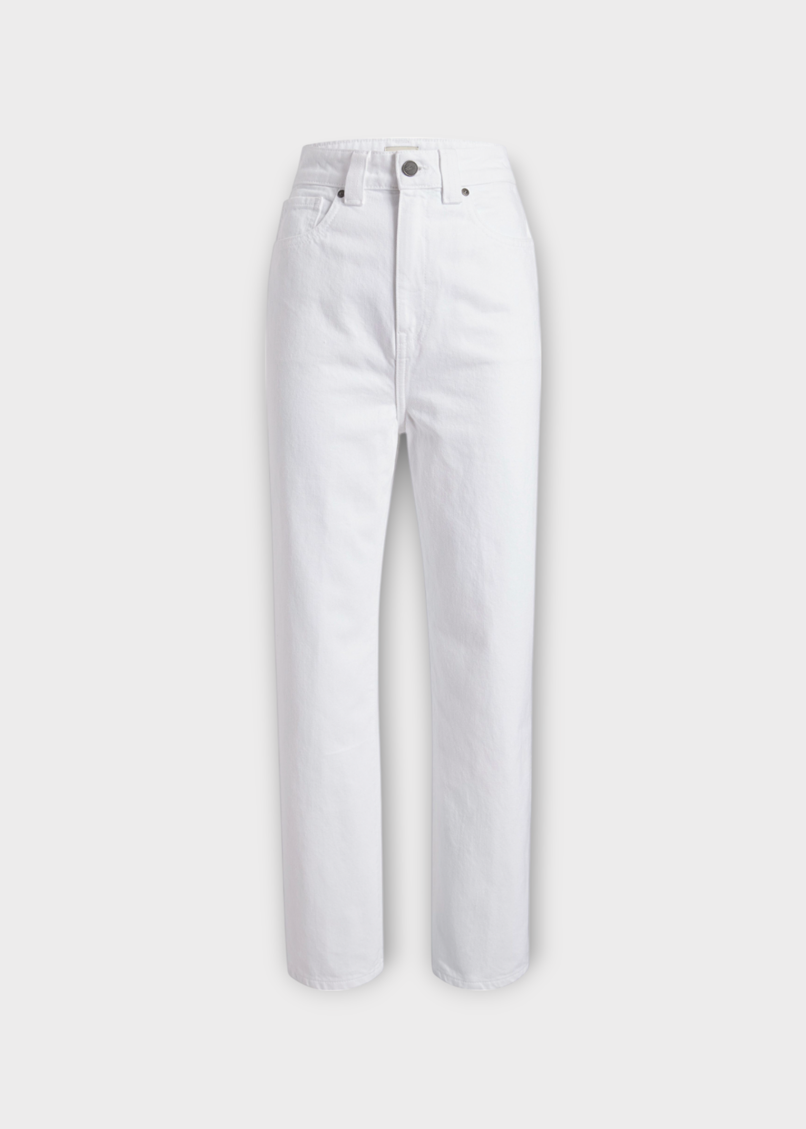 Khaite Khaite Jeans, White, Danielle Cotton High Waist Straight Leg Denim Pants In White