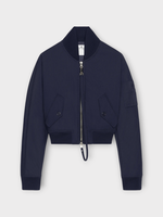 Courreges Courreges Jacket, Navy, Short Zipped Up Scuba Bomber in Navy