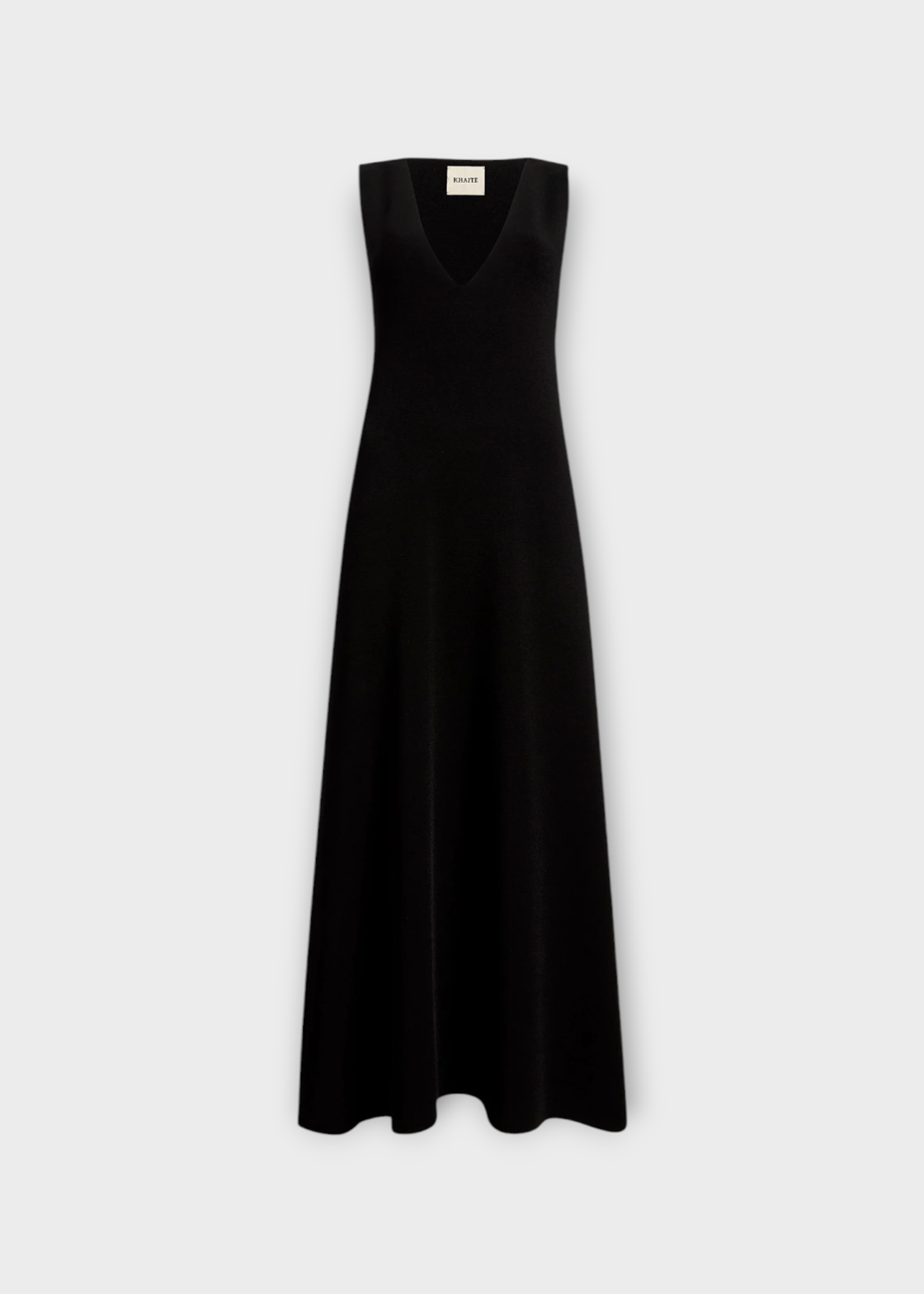 Khaite Khaite Dress, Black, Keran Deep V-Neck Sleeveless Long Dress In Black