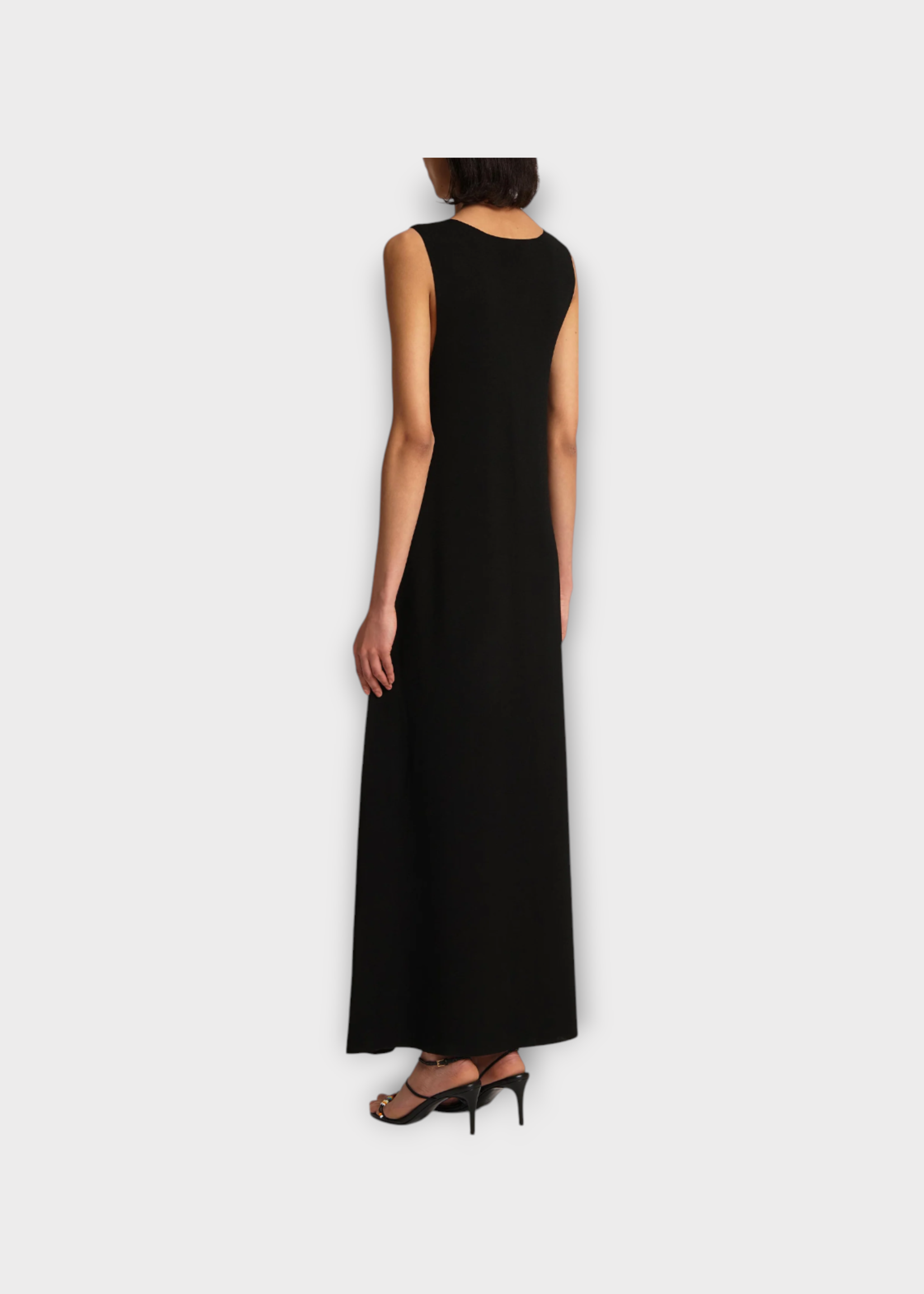 Khaite Khaite Dress, Black, Keran Deep V-Neck Sleeveless Long Dress In Black