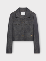 Courreges Courreges Jacket, Grey, Denim Buttoned Trucker Jacket in Dark Heather Grey w/ Chest Pockets